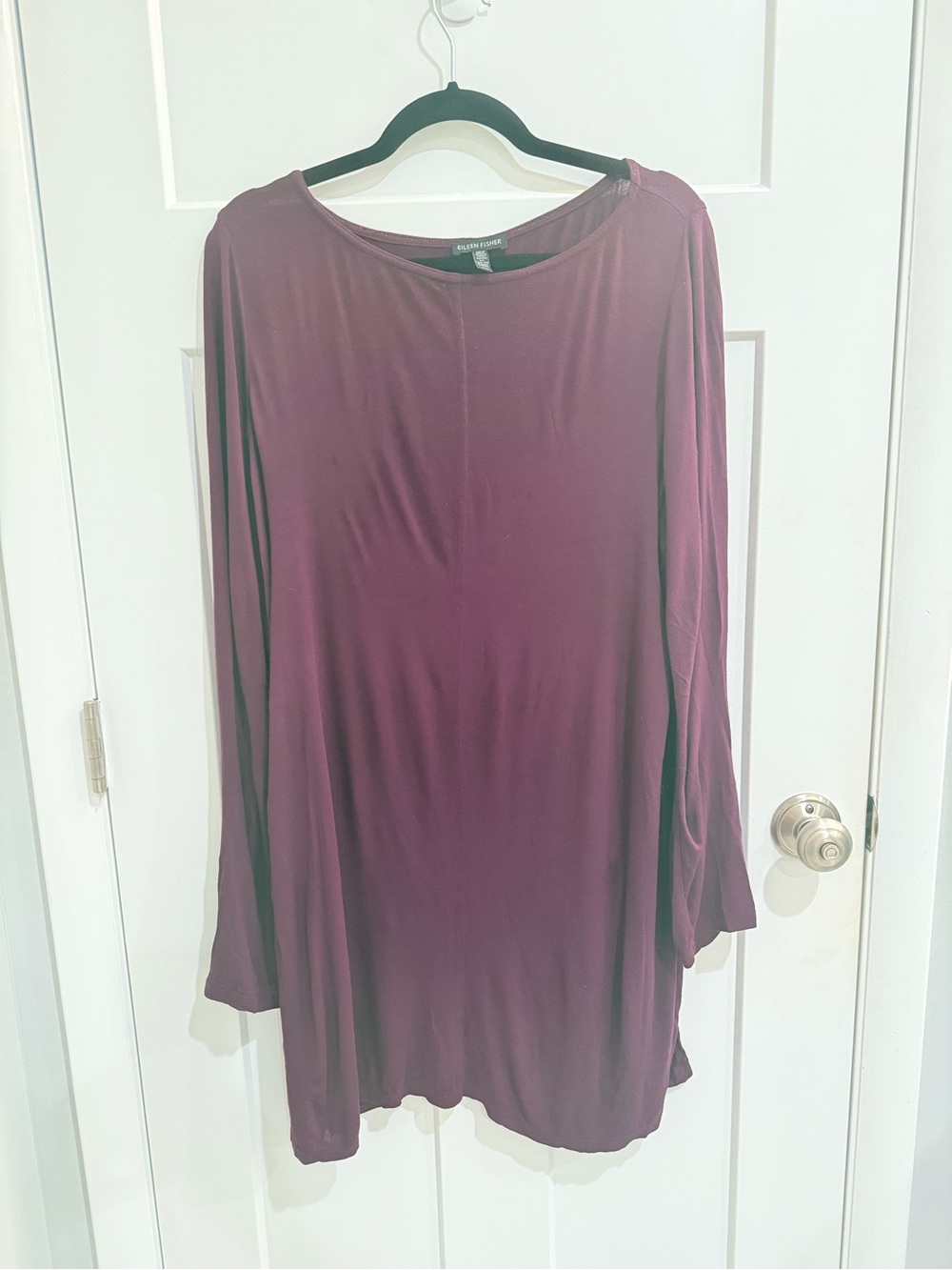 Eileen Fisher Long Sleeve Scoop Neck Tunic - Plum